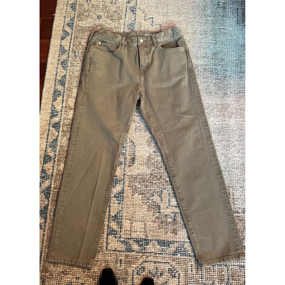 Outerknown Jeans Drifter Tapered Fit Olive Green Organic Cotton 34x32 Mens
